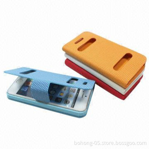 Leather Cases for iPhone 5, with Flip Type Holster, Various Colors Available